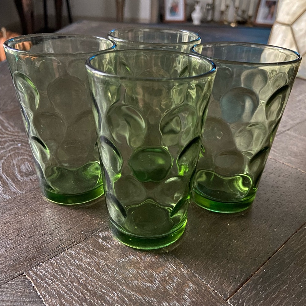 Vintage Green Juice Glass Set